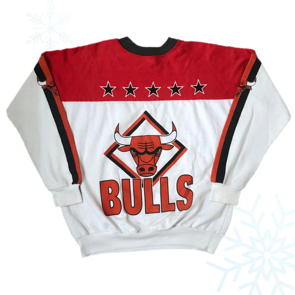 Vintage NBA Chicago Bulls All Over Print Crewneck Sweatshirt (L)