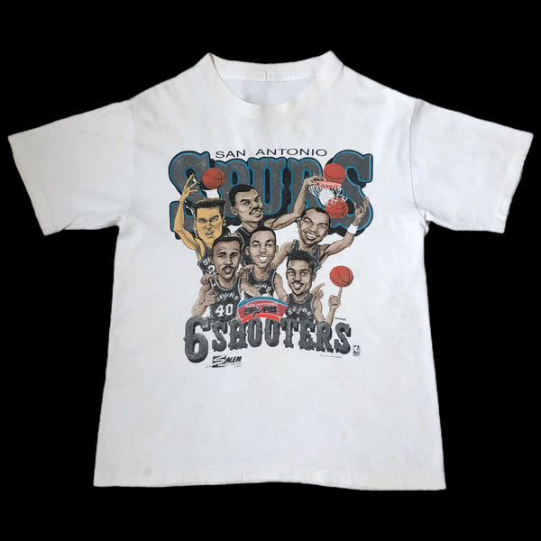 Vintage NBA San Antonio Spurs "6 Shooters" Salem Sportswear Caricature T-Shirt (M)