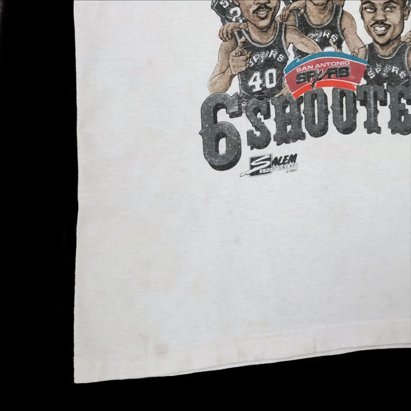 Vintage NBA San Antonio Spurs "6 Shooters" Salem Sportswear Caricature T-Shirt (M)