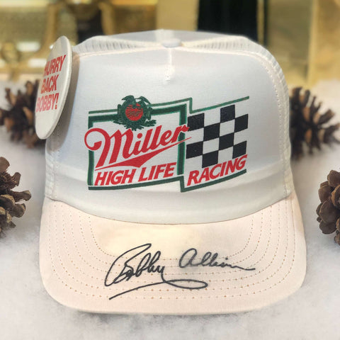 Vintage NASCAR Miller High Life Racing Bobby Allison Autographed Trucker Hat