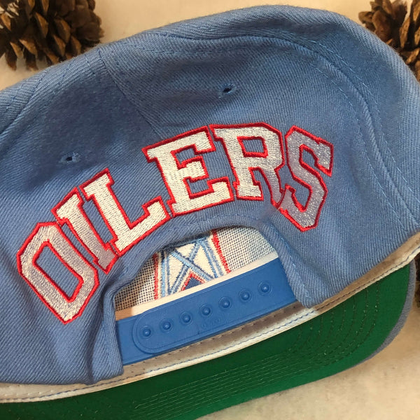 Vintage NFL Houston Oilers American Needle Blockhead Wool Snapback Hat