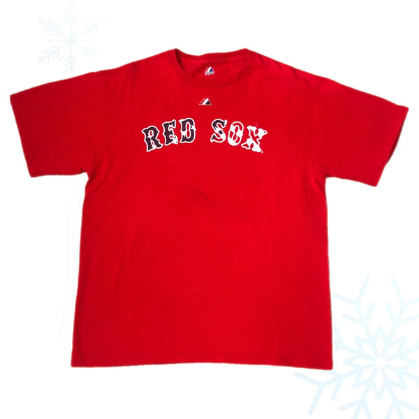 2010 MLB Boston Red Sox Dustin Pedroia USA Flag July 4th Stars & Stripes Jersey T-Shirt (L)