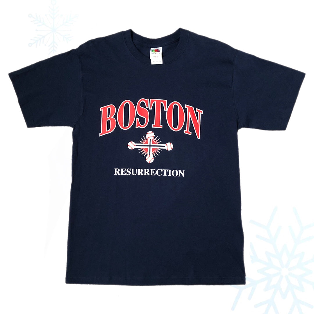 Vintage 2004 MLB Boston Red Sox Resurrection Stations of the Curse T-Shirt (M)