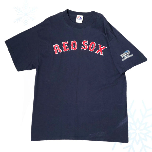 Vintage MLB Boston Red Sox Jason Varitek 2004 World Series Jersey T-Shirt (L)