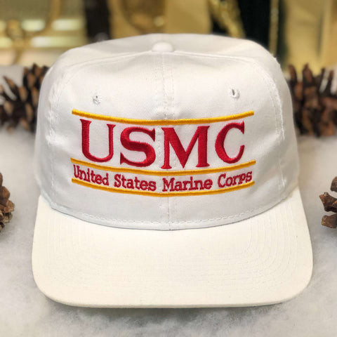 Vintage USMC United States Marines Corps The Game Split Bar Twill Snapback Hat