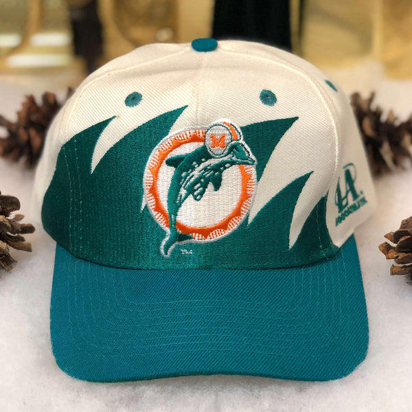 Vintage Deadstock NWOT NFL Miami Dolphins Logo Athletic Sharktooth Wool Snapback Hat