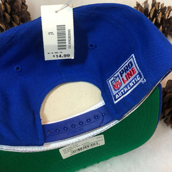 Vintage Deadstock NWT NFL Los Angeles Rams Sports Specialties Plain Logo Wool Snapback Hat