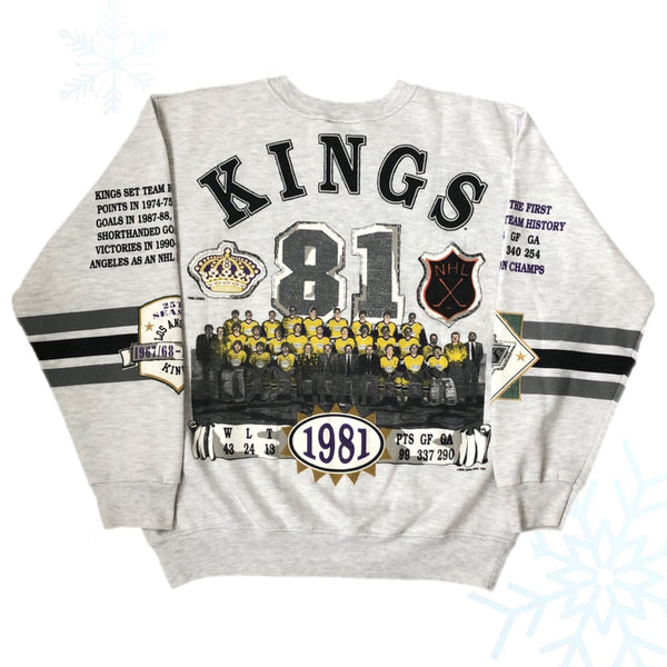 Vintage 1991 NHL Los Angeles Kings Long Gone All Over Print Crewneck Sweatshirt (L)