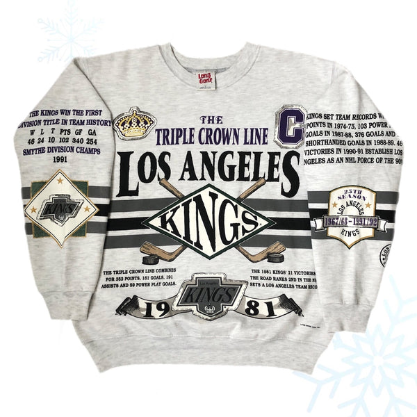 Vintage 1991 NHL Los Angeles Kings Long Gone All Over Print Crewneck Sweatshirt (L)