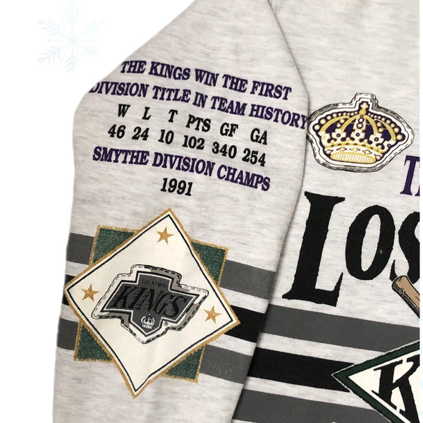 Vintage 1991 NHL Los Angeles Kings Long Gone All Over Print Crewneck Sweatshirt (L)