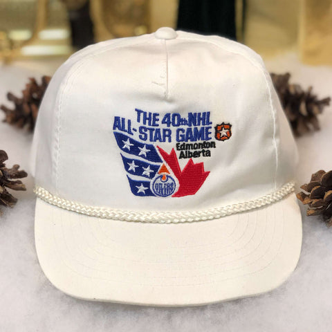 Vintage 1989 40th NHL All-Star Game Edmonton Oilers Ted Fletcher Twill Snapback Hat