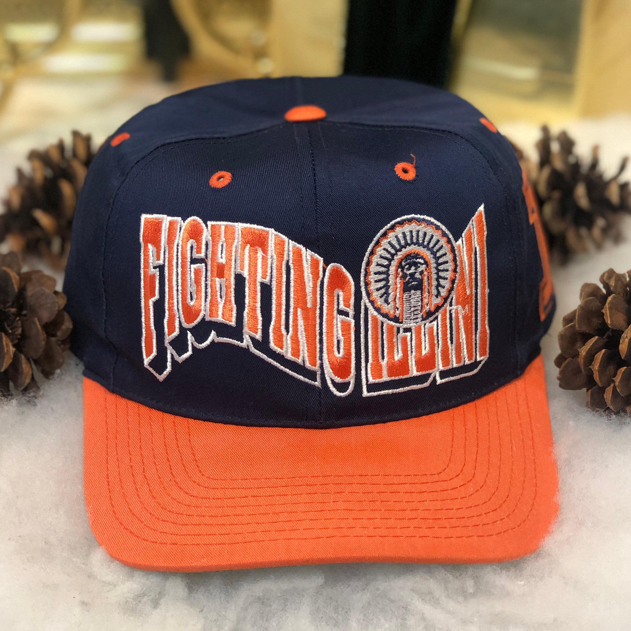 Vintage NCAA Illinois Fighting Illini The G Cap Wave Twill Snapback Hat