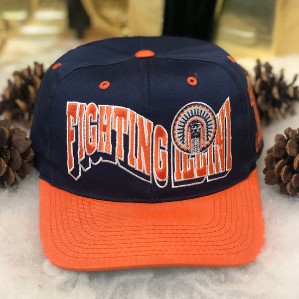 Vintage NCAA Illinois Fighting Illini The G Cap Wave Twill Snapback Hat