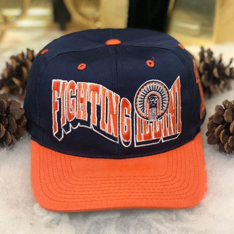 Vintage NCAA Illinois Fighting Illini The G Cap Wave Twill Snapback Hat