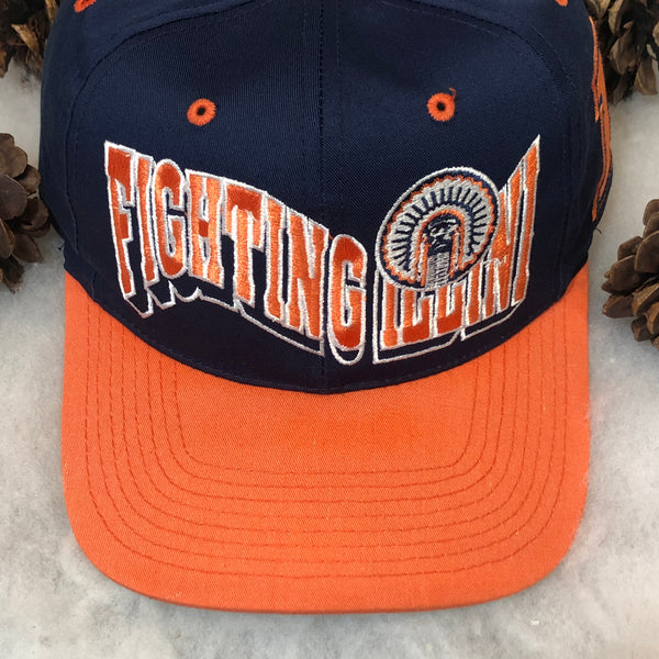 Vintage NCAA Illinois Fighting Illini The G Cap Wave Twill Snapback Hat