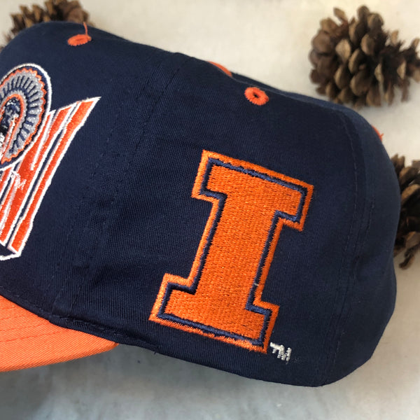 Vintage NCAA Illinois Fighting Illini The G Cap Wave Twill Snapback Hat
