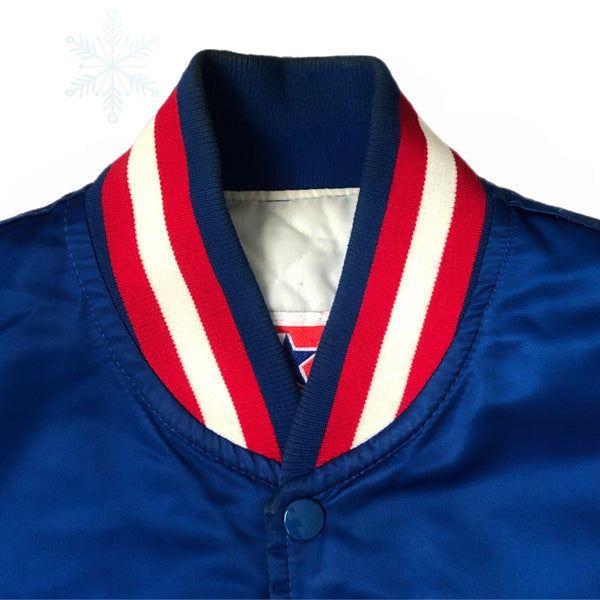 Vintage 90s Starter Satin Royal Blue Blank Jacket (M)