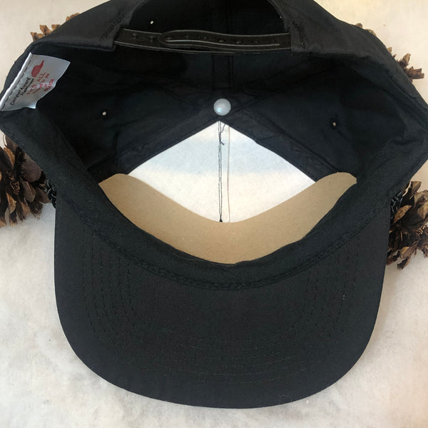 Vintage Deadstock NWOT Black Blank Twill Designer Award Snapback Hat