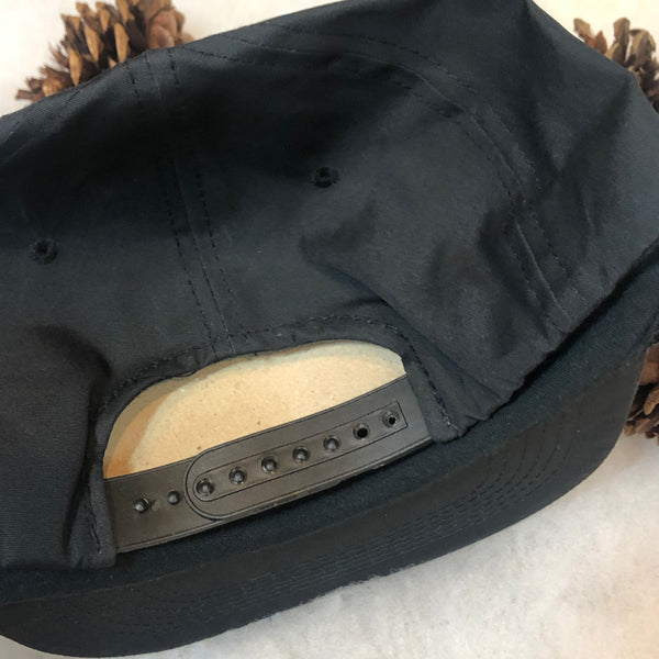 Vintage Deadstock NWOT Black Blank Twill Designer Award Snapback Hat