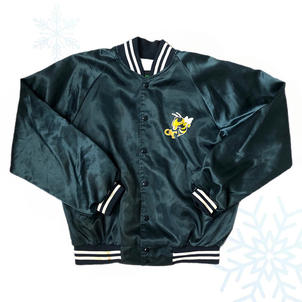 Vintage NCAA Georgia Tech Yellow Jackets Satin Bomber Jacket (M)