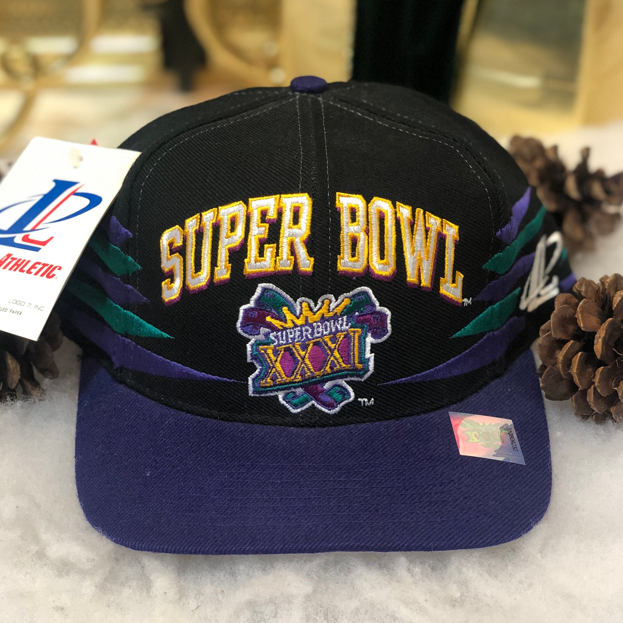 Vintage Deadstock NWT NFL Super Bowl XXXI Logo Athletic Diamond Snapback Hat