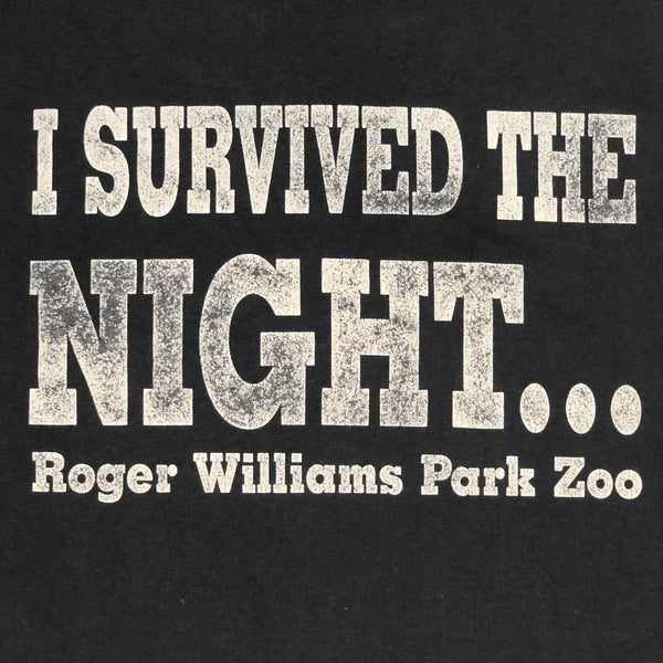 Vintage Roger Williams Park Zoo Rhode Island "I Survived The Night..." T-Shirt (XL)