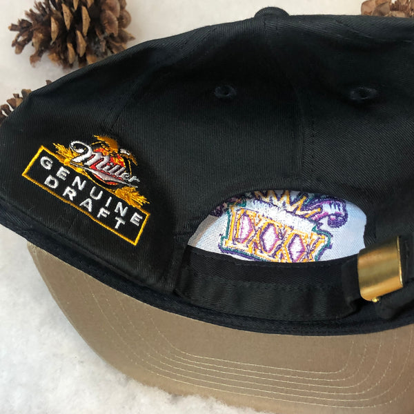 Vintage Deadstock NWOT NFL Super Bowl XXXI 1997 New Orleans Louisiana Superdome Green Bay Packers New England Patriots Miller Promo Strapback Hat