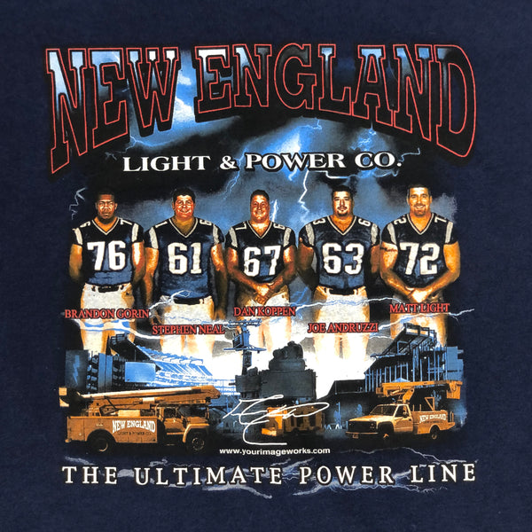Vintage NFL New England Patriots "Light & Power Co." T-Shirt (L)