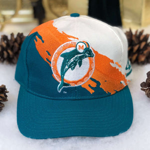 Vintage Deadstock NWOT NFL Miami Dolphins Logo Athletic Splash Wool Snapback Hat