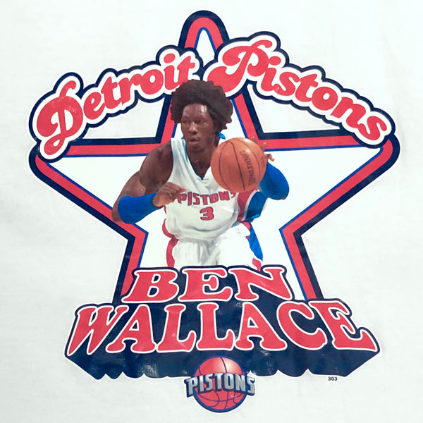 Vintage Deadstock NWOT NBA Detroit Pistons Ben Wallace Ringer T-Shirt (XXL)