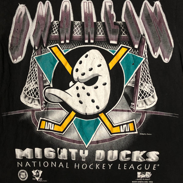 Vintage 1993 NHL Anaheim Mighty Ducks Woody Sports T-Shirt (M)