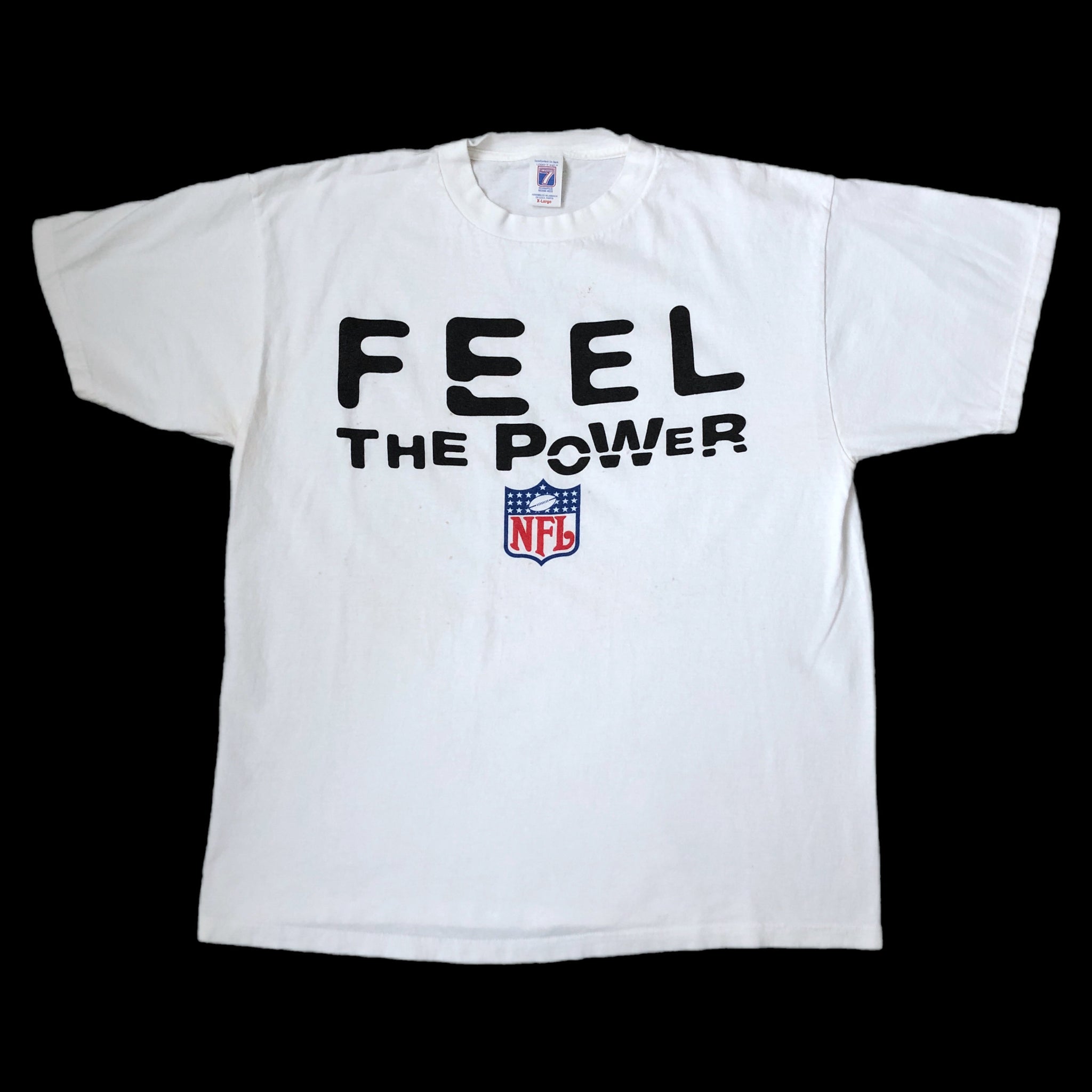 Vintage NFL "Feel The Power" Logo 7 T-Shirt (L)