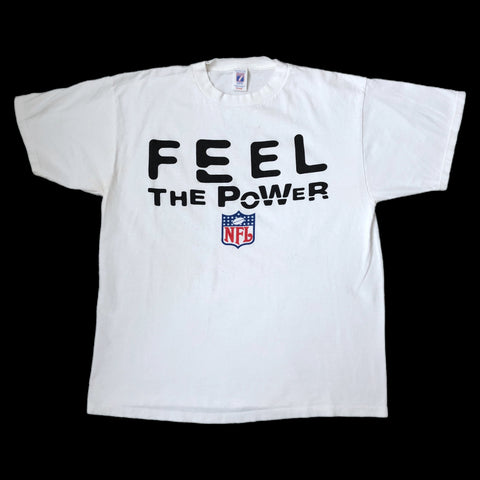 Vintage NFL "Feel The Power" Logo 7 T-Shirt (L)