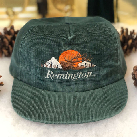 Vintage Remington Moose Outdoors Hunting Corduroy Snapback Hat