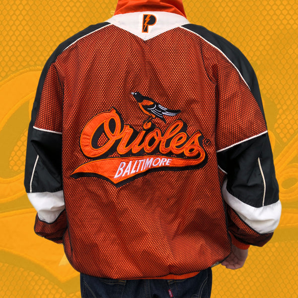 Vintage MLB Baltimore Orioles Pro Player Mesh Windbreaker Jacket (L)