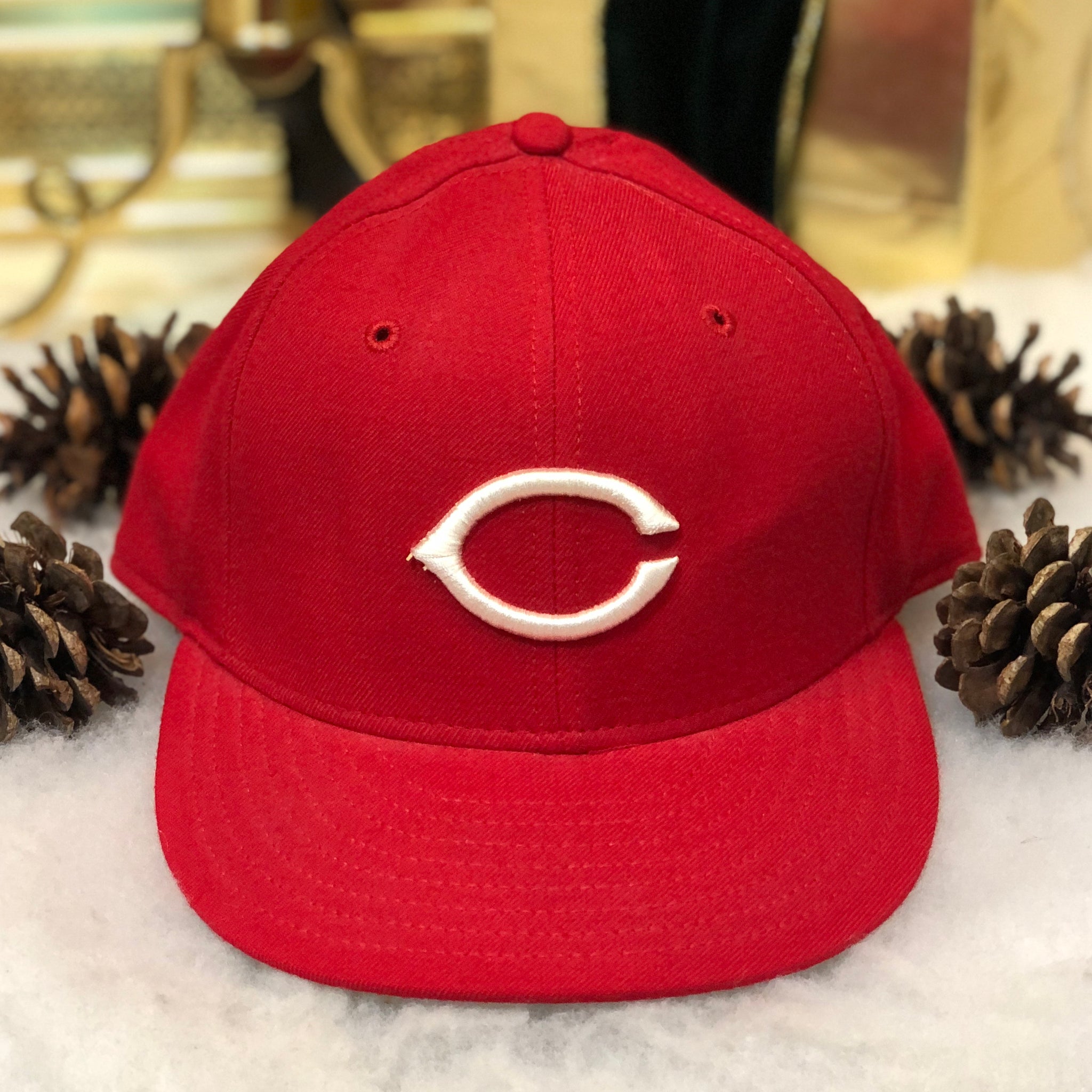 Vintage MLB Cincinnati Reds New Era Wool Fitted Hat 7 1/2