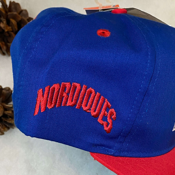 Vintage Deadstock NWT NHL Quebec Nordiques Twins Enterprise Backtalk Twill Snapback Hat