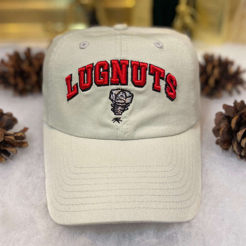 Vintage MiLB Lansing Lugnuts Baseball Beige Bimm Riddler Strapback Hat