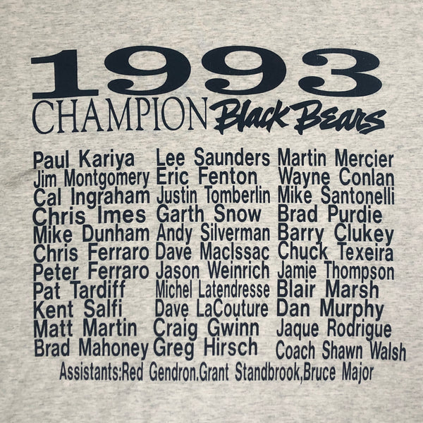 Vintage 1993 NCAA Maine Black Bears National Hockey Champions T-Shirt (XXL)