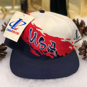 Vintage Deadstock NWT USA Logo Athletic Splash Wool Snapback Hat