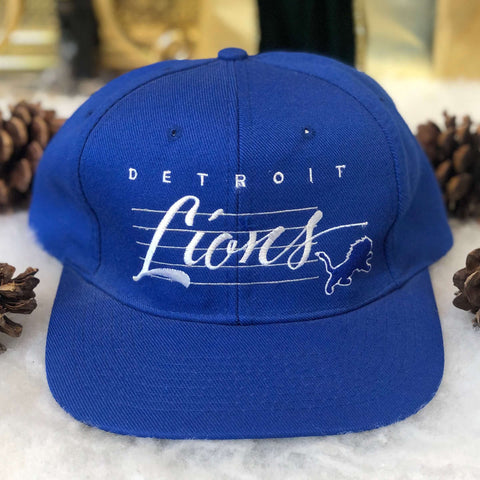 Vintage NFL Detroit Lions Bar Script Drew Pearson Wool Snapback Hat