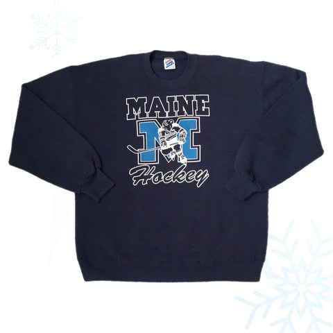 Vintage NCAA Maine Black Bears Hockey Crewneck Sweatshirt (L)