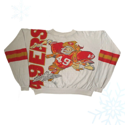 Vintage 1988 NFL San Francisco 49ers Jack Davis Caricature Crewneck Sweatshirt