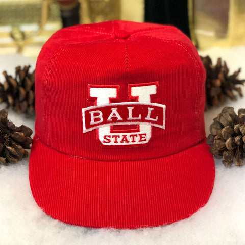 Vintage Deadstock NWOT NCAA Ball State Cardinals Corduroy Snapback Hat