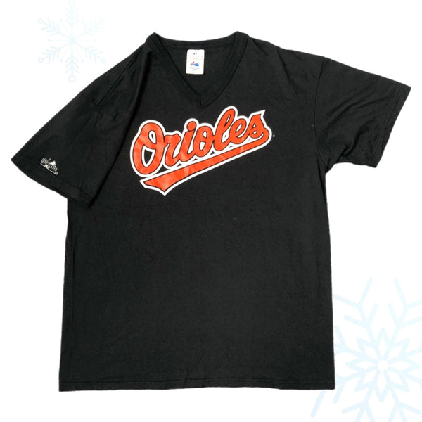 Vintage MLB Baltimore Orioles Majestic Vneck T-Shirt Jersey (XL)