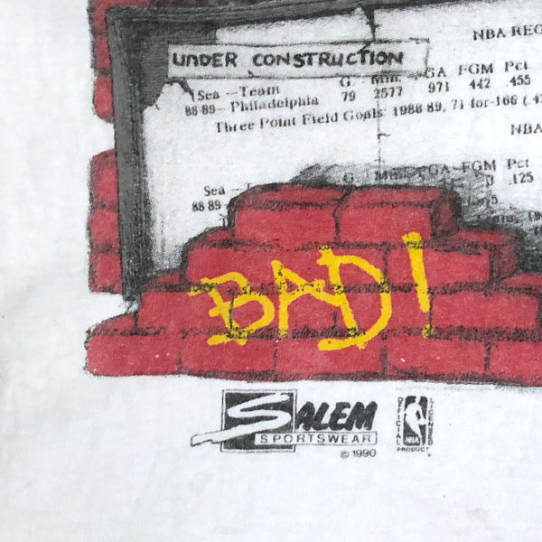 Vintage NBA Philadelphia 76ers Hersey Hawkins "Man At Work! Showtime at the Spectrum" Salem Sportswear T-Shirt