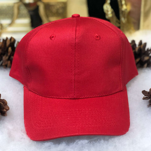 Vintage Deadstock NWOT Red Blank KC Twill Snapback Hat