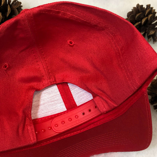 Vintage Deadstock NWOT Red Blank KC Twill Snapback Hat