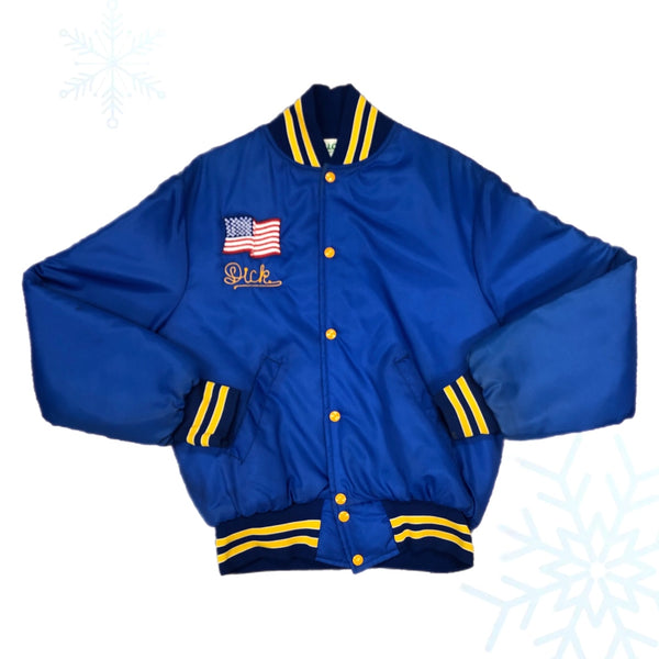 Vintage Blue Knights Motorcycle Club Connecticut Chapter VI Bomber Jacket (M)