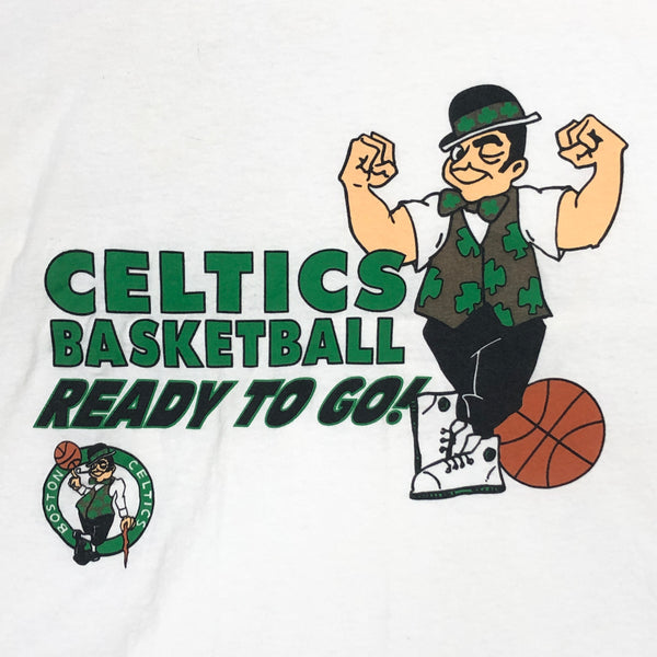 Vintage NBA Boston Celtics Basketball "Ready to Go!" T-Shirt (XL)